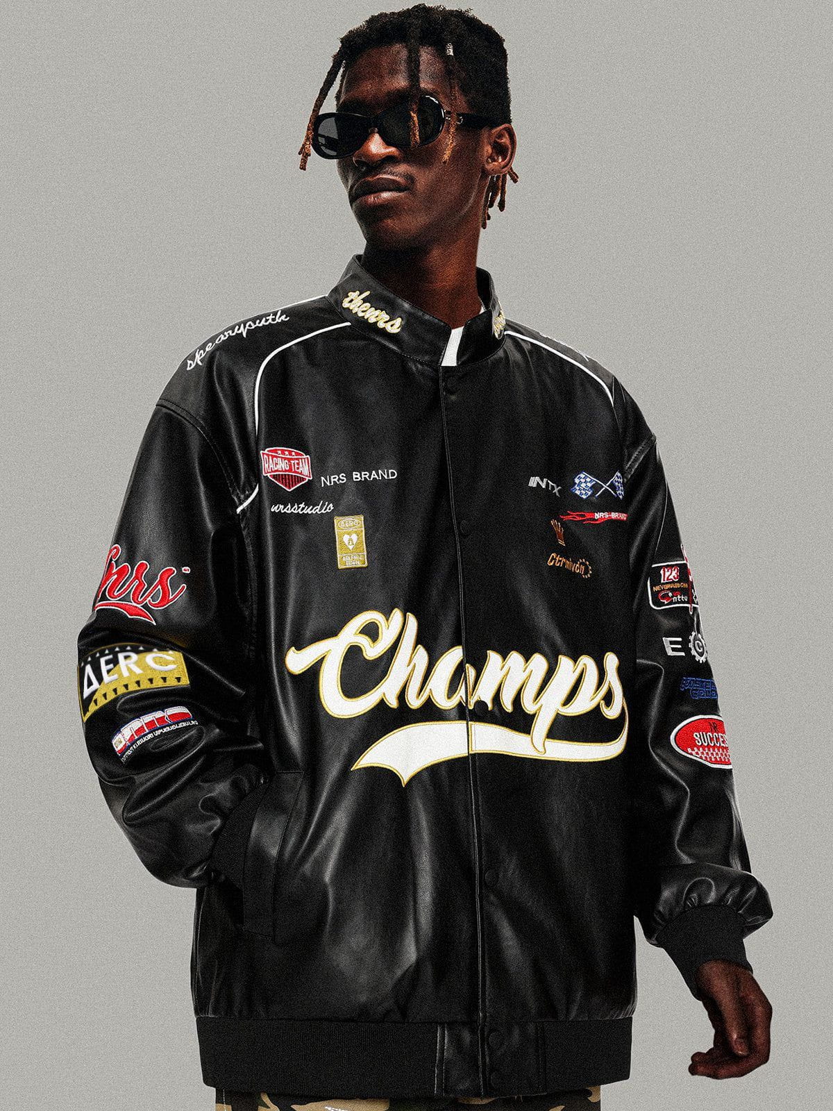 Racing Leather Jacket Black - Aelfric Eden