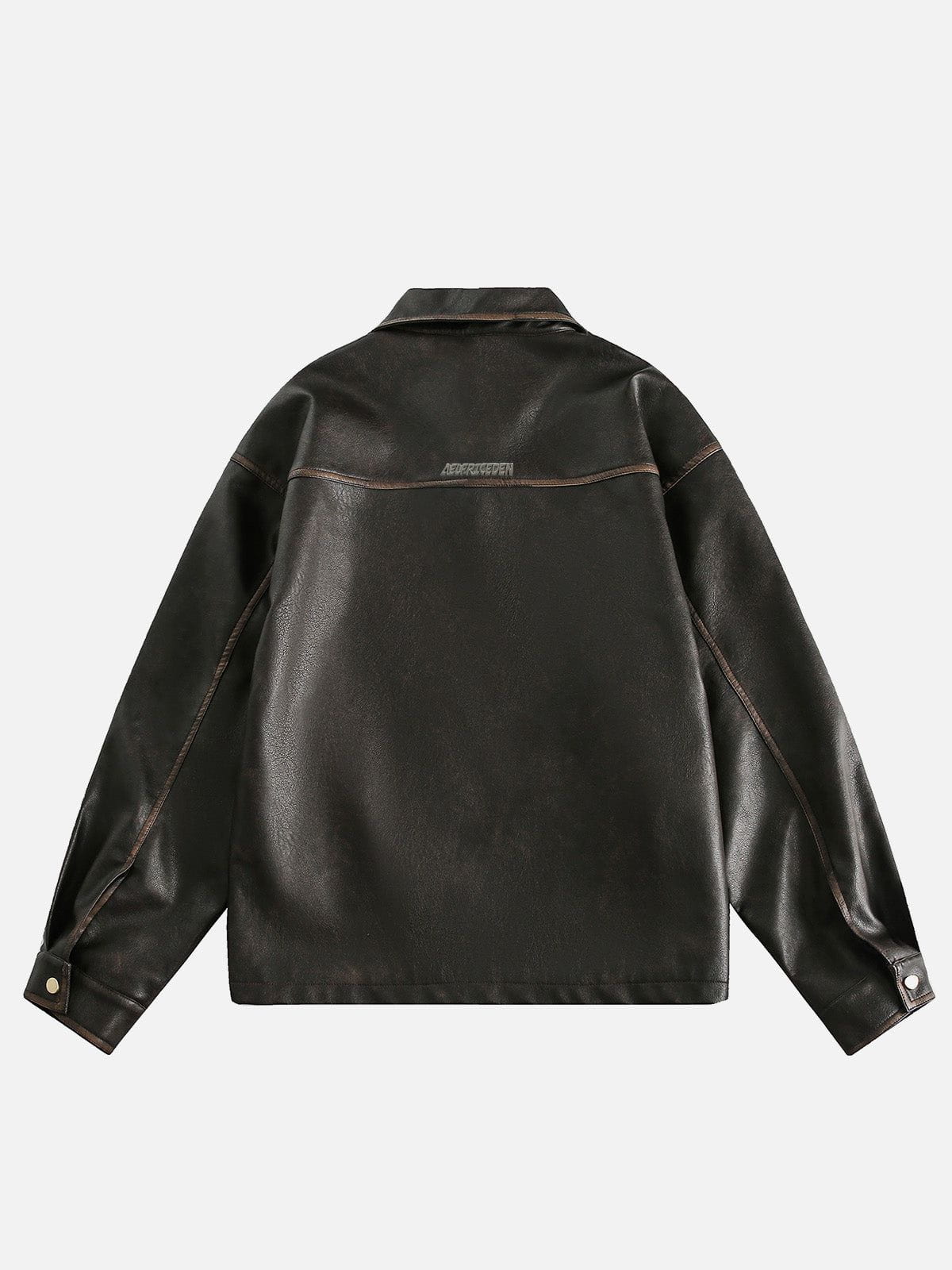 Butterfly Faux Leather Jacket Brown - Aelfric Eden