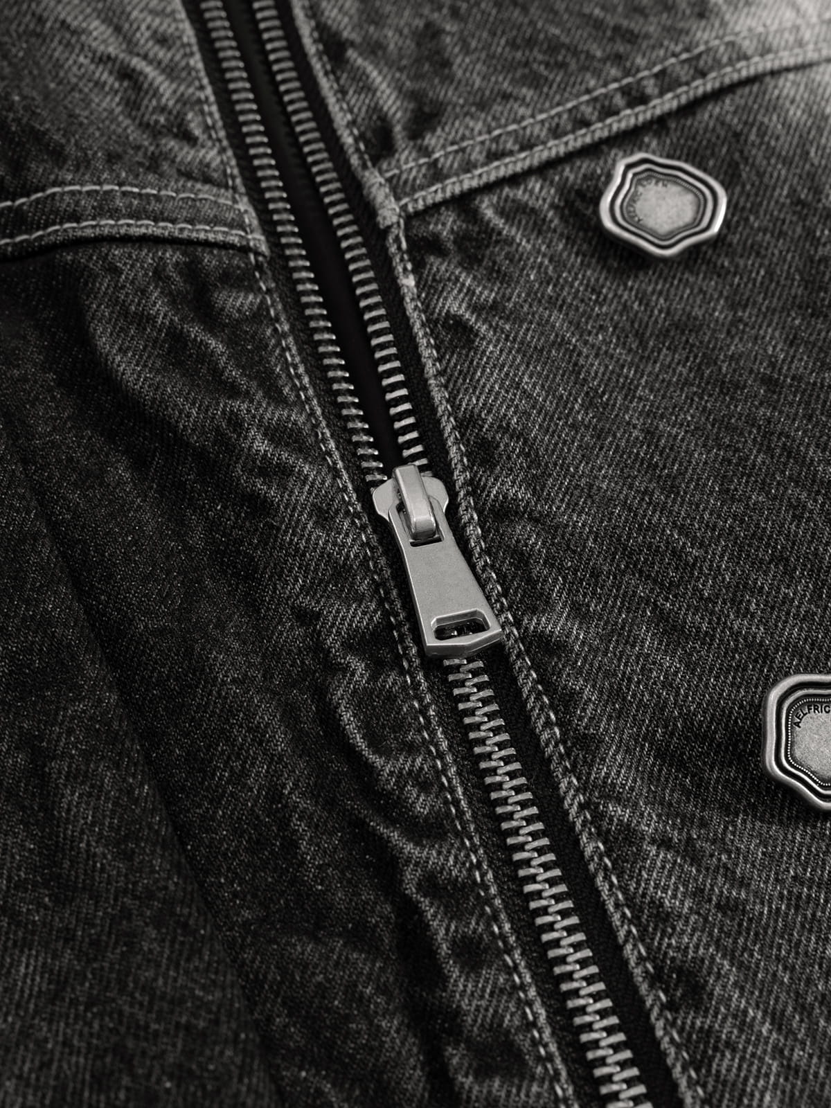 Super Boxy Washed Denim Vest Black - Aelfric Eden