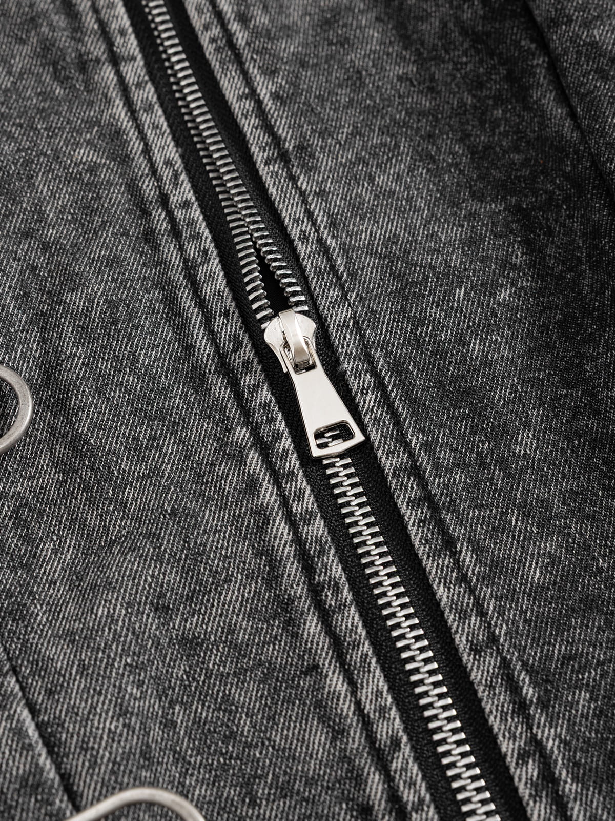Super Boxy Fireman Clasp Denim Vest Dark Grey - Aelfric Eden