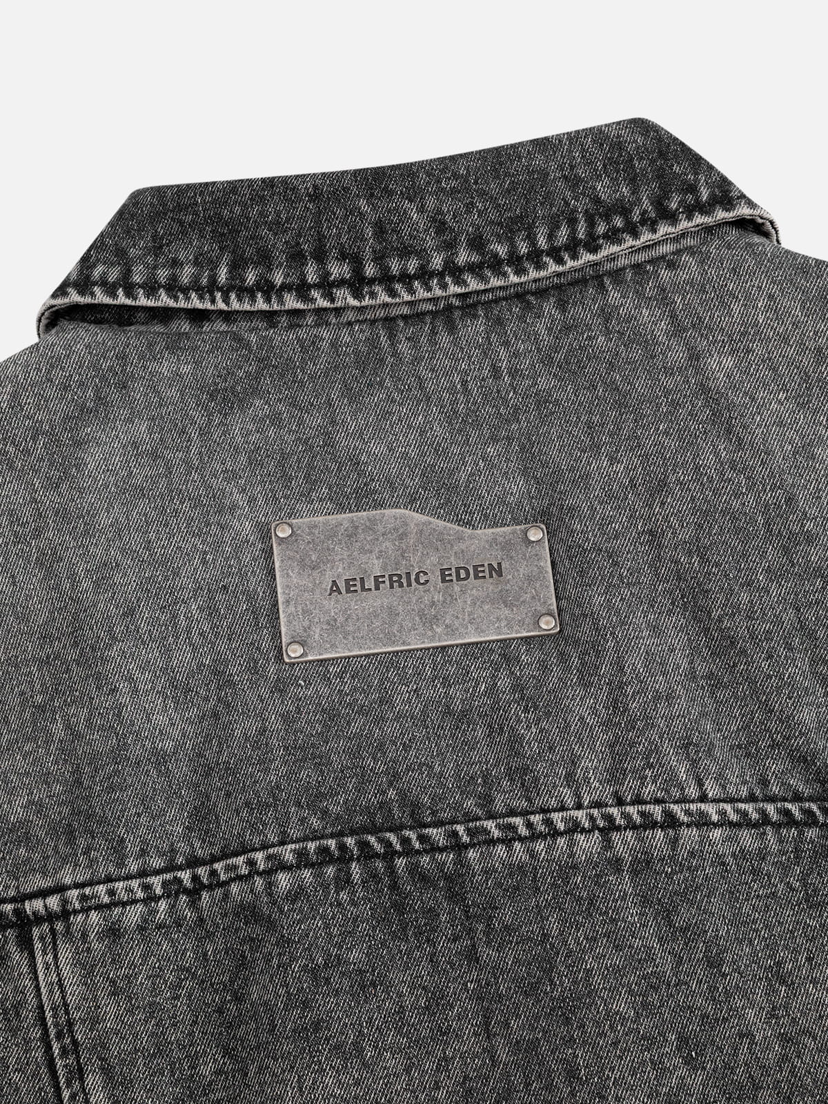 Super Boxy Fireman Clasp Denim Vest Dark Grey - Aelfric Eden