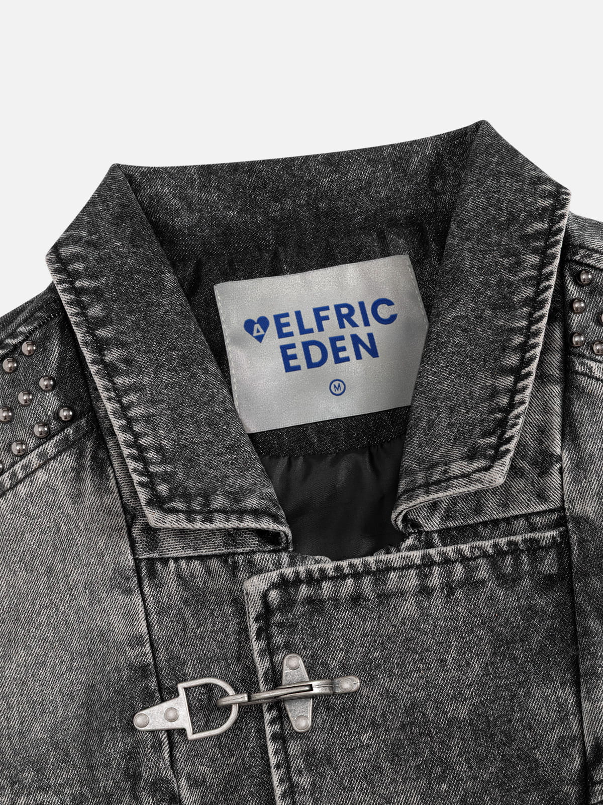 Super Boxy Fireman Clasp Denim Vest Dark Grey - Aelfric Eden