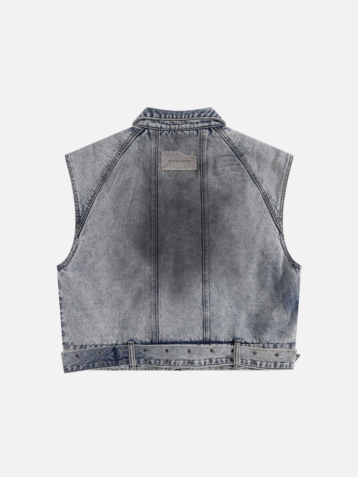 Super Boxy Fireman Clasp Denim Vest Dark Blue - Aelfric Eden