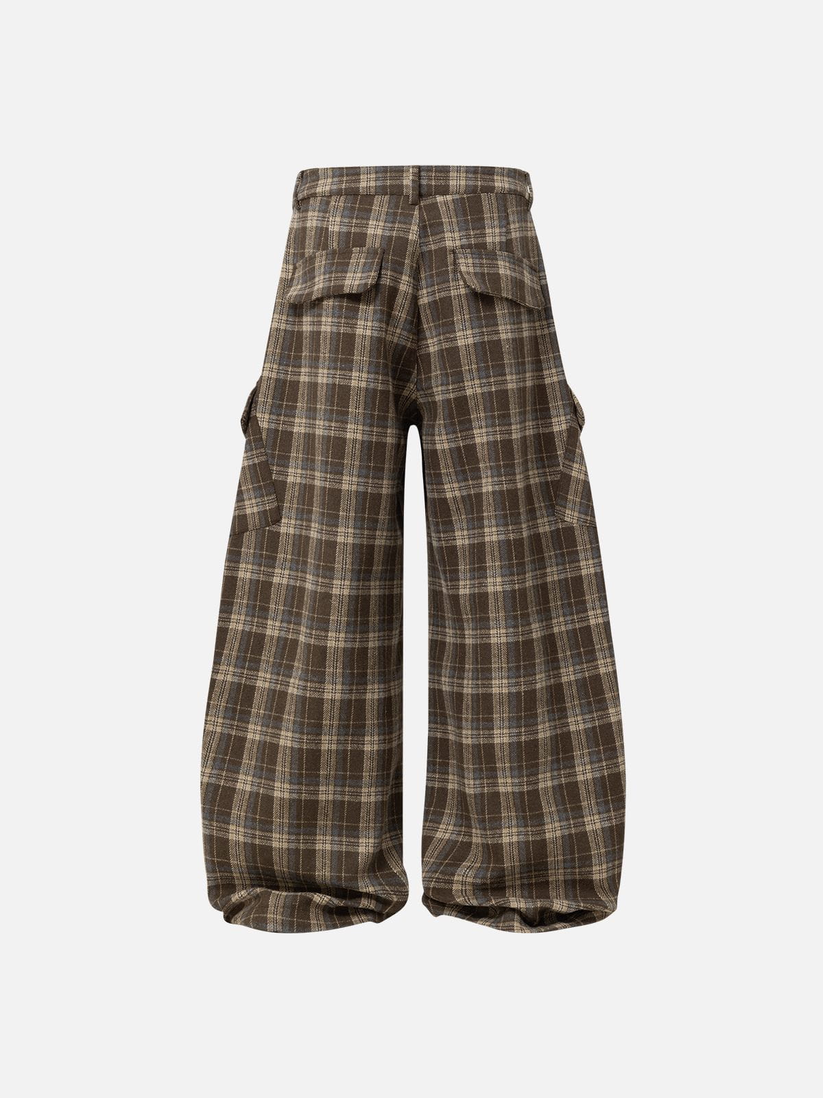 Plaid Baggy Barrel Pants Brown - Aelfric Eden