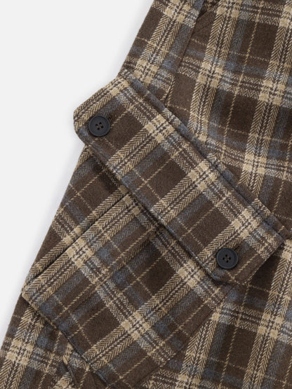 Plaid Baggy Barrel Pants Brown - Aelfric Eden