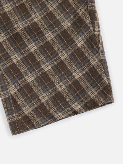 Plaid Baggy Barrel Pants Brown - Aelfric Eden