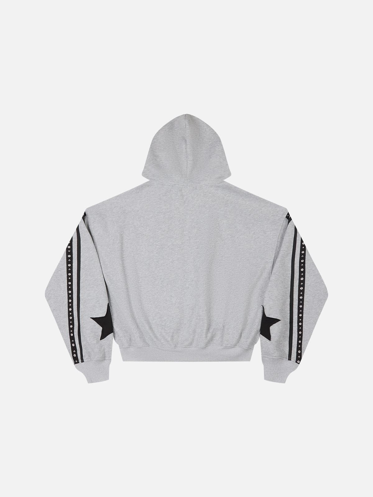 Boxy Panel Zip Up Hoodie Grey - Aelfric Eden