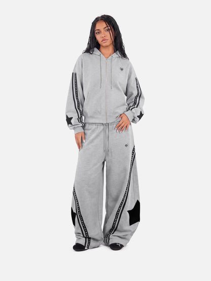Boxy Panel Zip Up Hoodie Grey - Aelfric Eden
