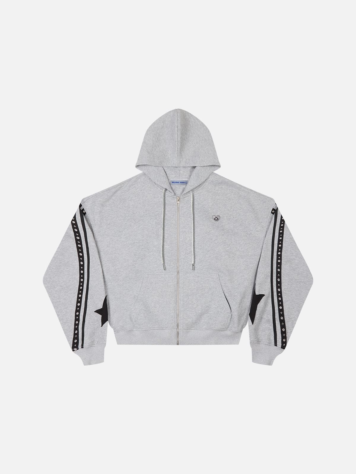 Boxy Panel Zip Up Hoodie Grey - Aelfric Eden