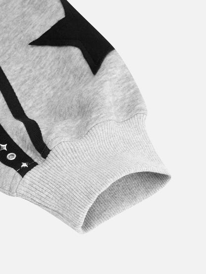 Boxy Panel Zip Up Hoodie Grey - Aelfric Eden