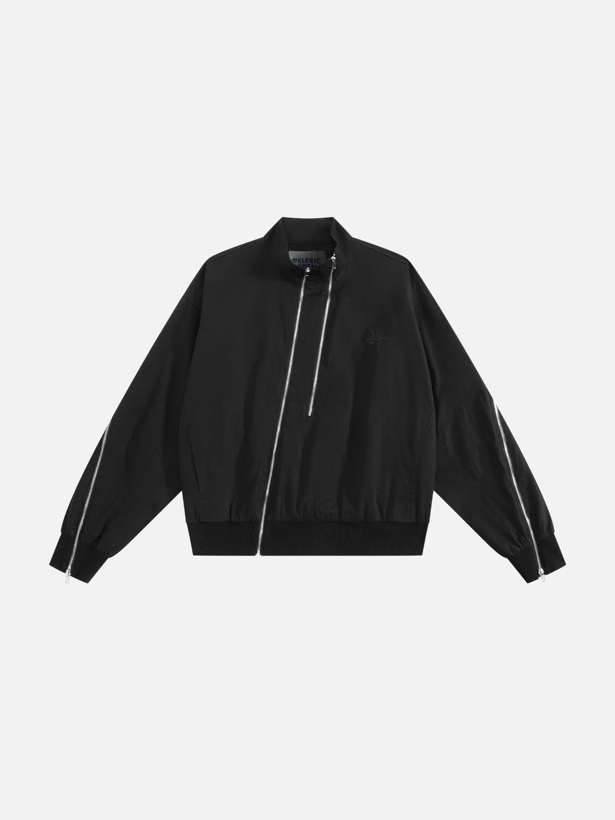Boxy Utility Zip Up Jacket Black - Aelfric Eden