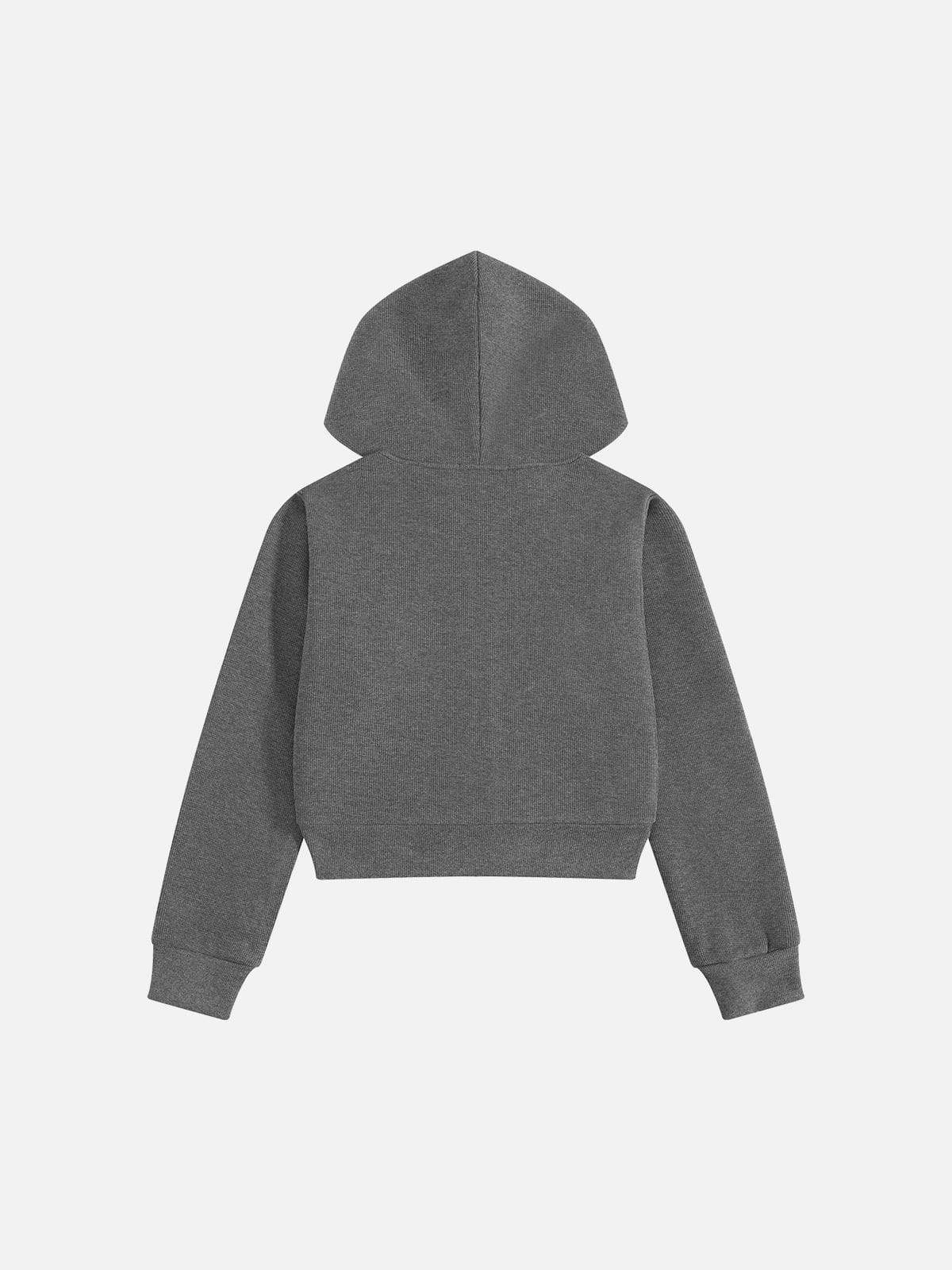 Studded Zip Up Hoodie Grey - Aelfric Eden