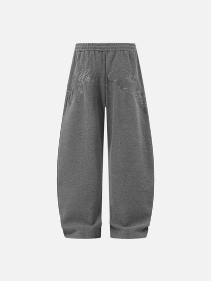 Studded Baggy Barrel Sweatpants Grey - Aelfric Eden