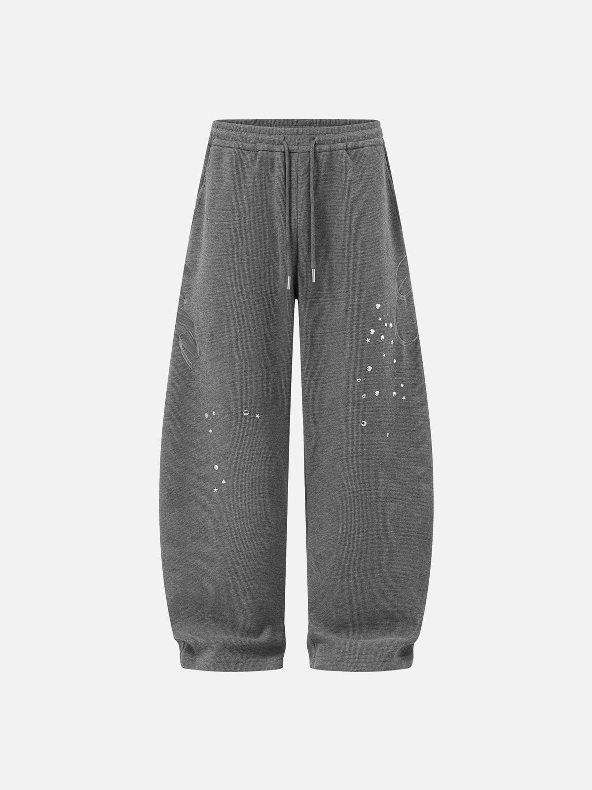 Studded Baggy Barrel Sweatpants Grey - Aelfric Eden