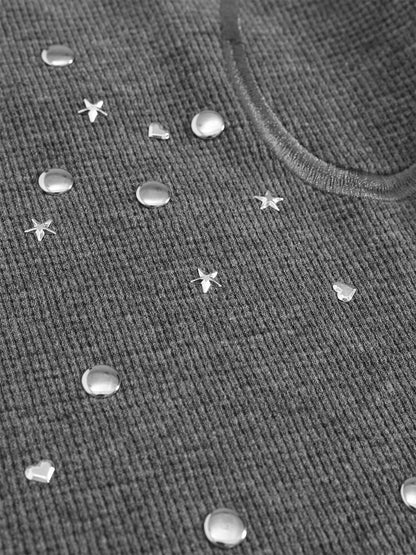 Studded Baggy Barrel Sweatpants Grey - Aelfric Eden