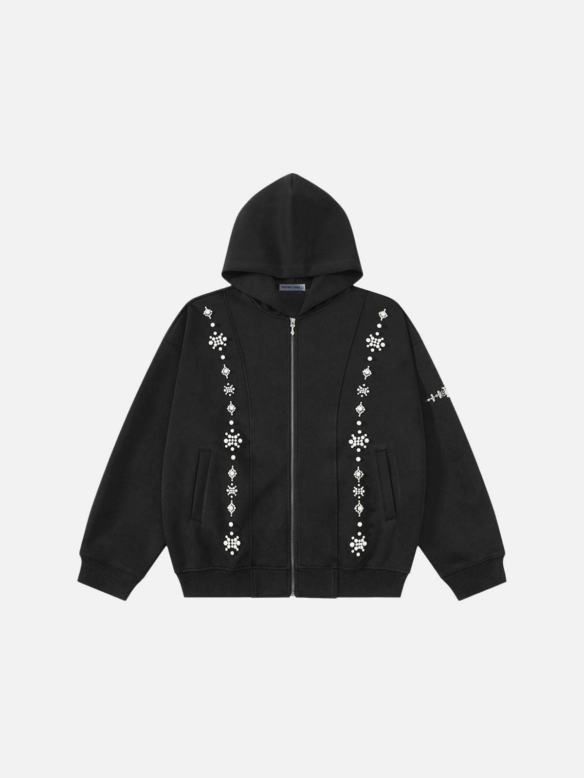Pearl Zip Up Hoodie Black - Aelfric Eden