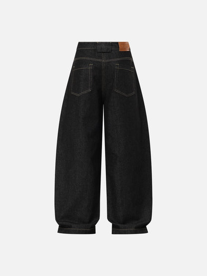 Chain Baggy Barrel Jeans Black - Aelfric Eden