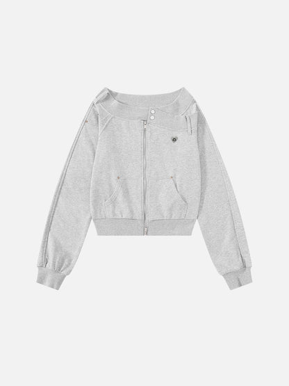 Off-The-Shoulder Sweatshirt Grey - Aelfric Eden