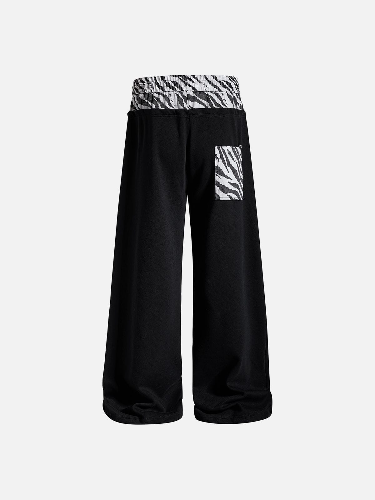 Zebra Patchwork Baggy Sweatpants Black - Aelfric Eden