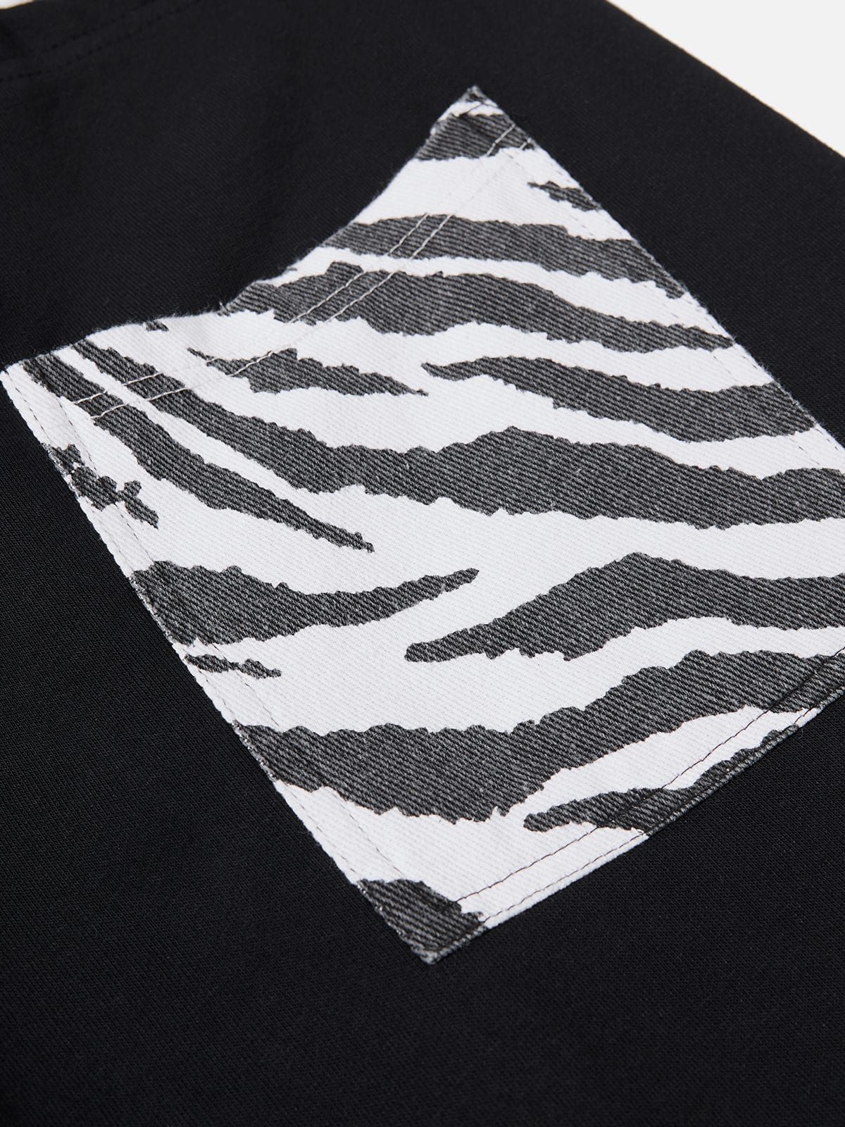 Zebra Patchwork Baggy Sweatpants Black - Aelfric Eden