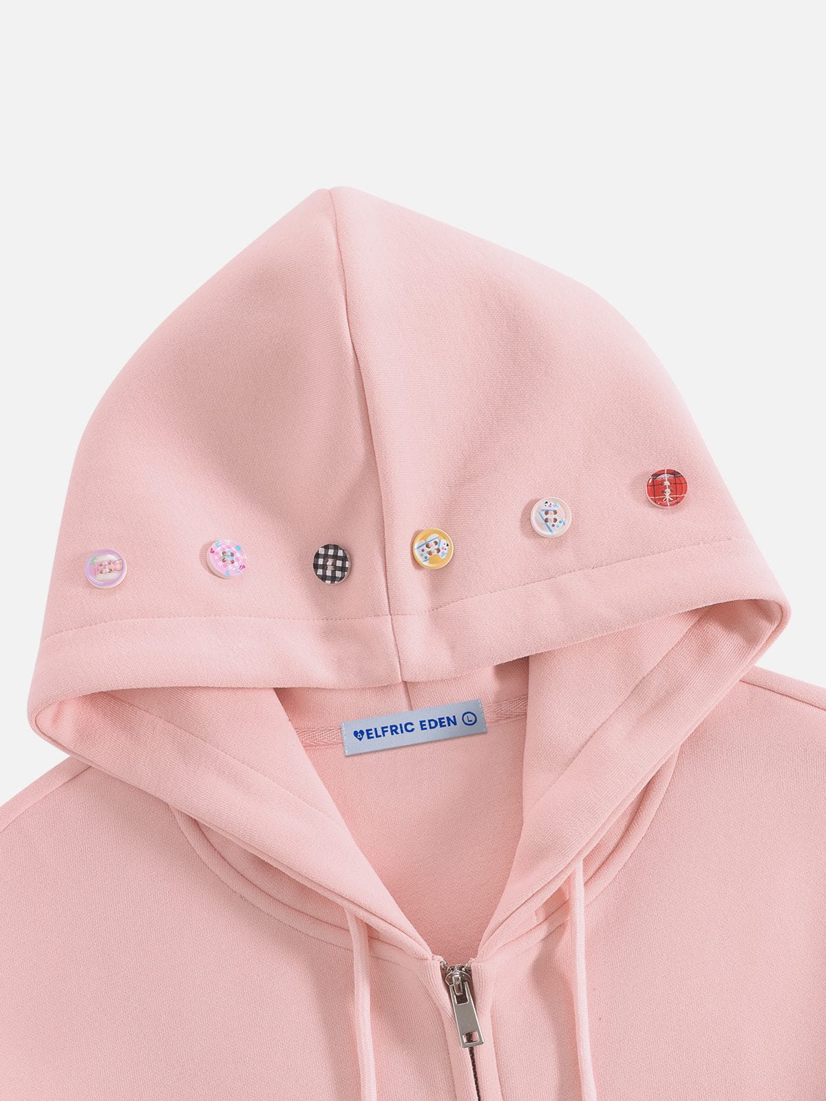 [Pre-Order] Star Patch Zip Up Hoodie Pink - Aelfric Eden