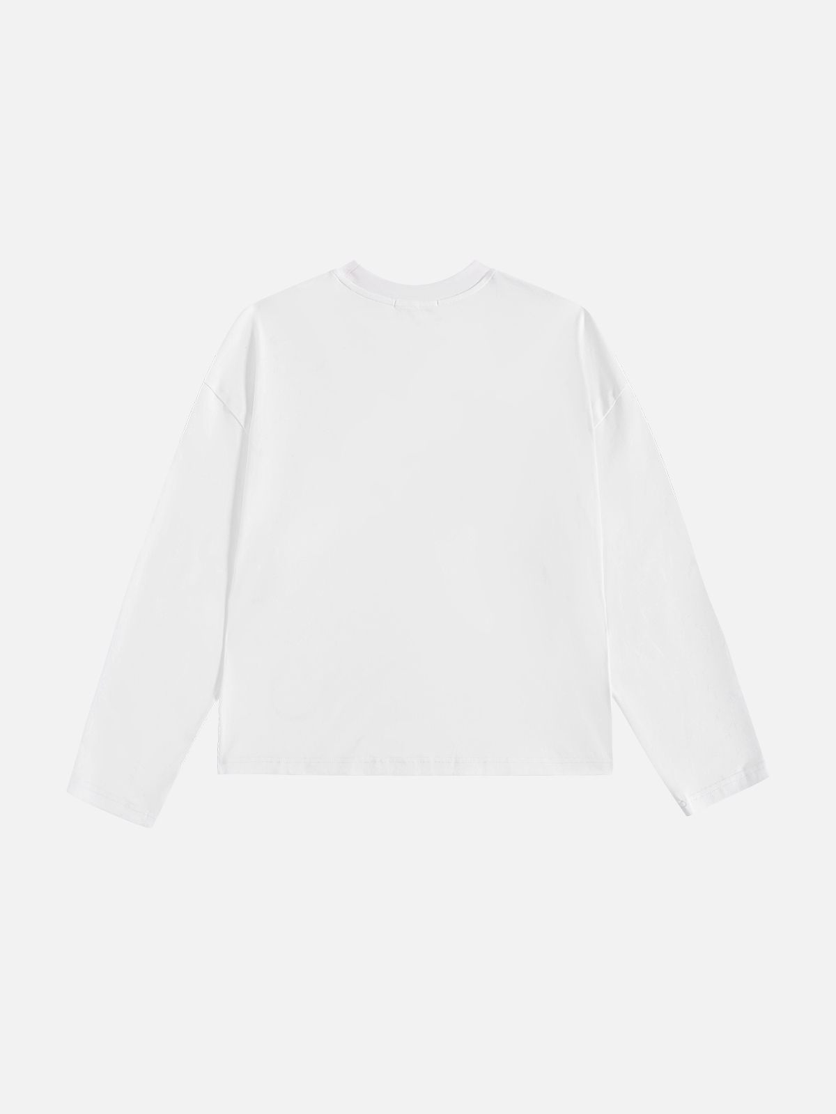 Boxy Script Long Sleeve Tee White - Aelfric Eden