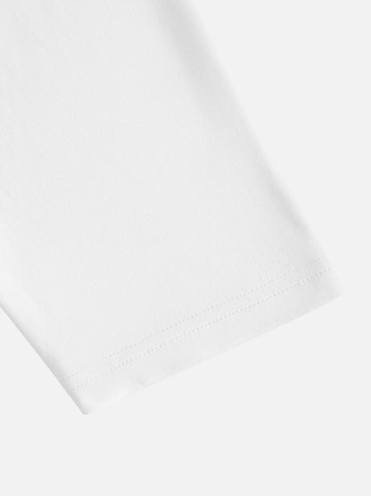 Boxy Script Long Sleeve Tee White - Aelfric Eden