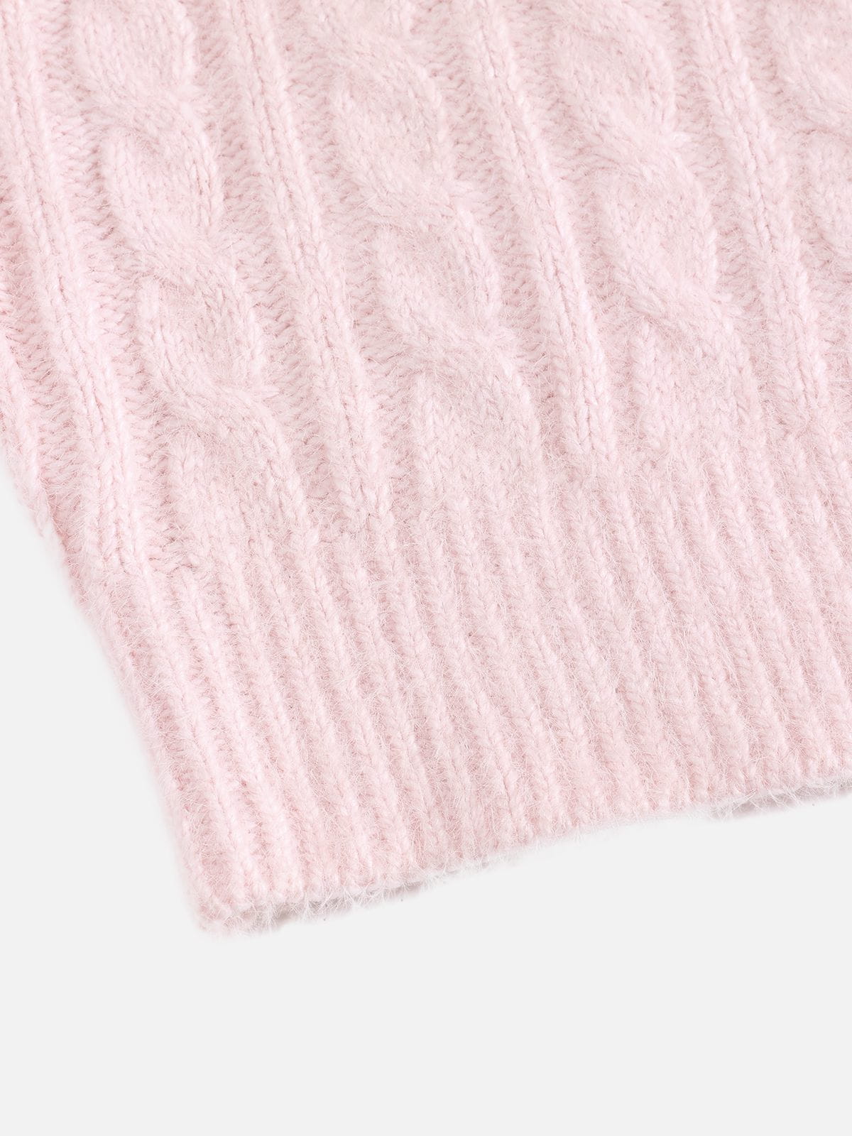 Cable Knit Off-The-Shoulder Sweater Pink - Aelfric Eden