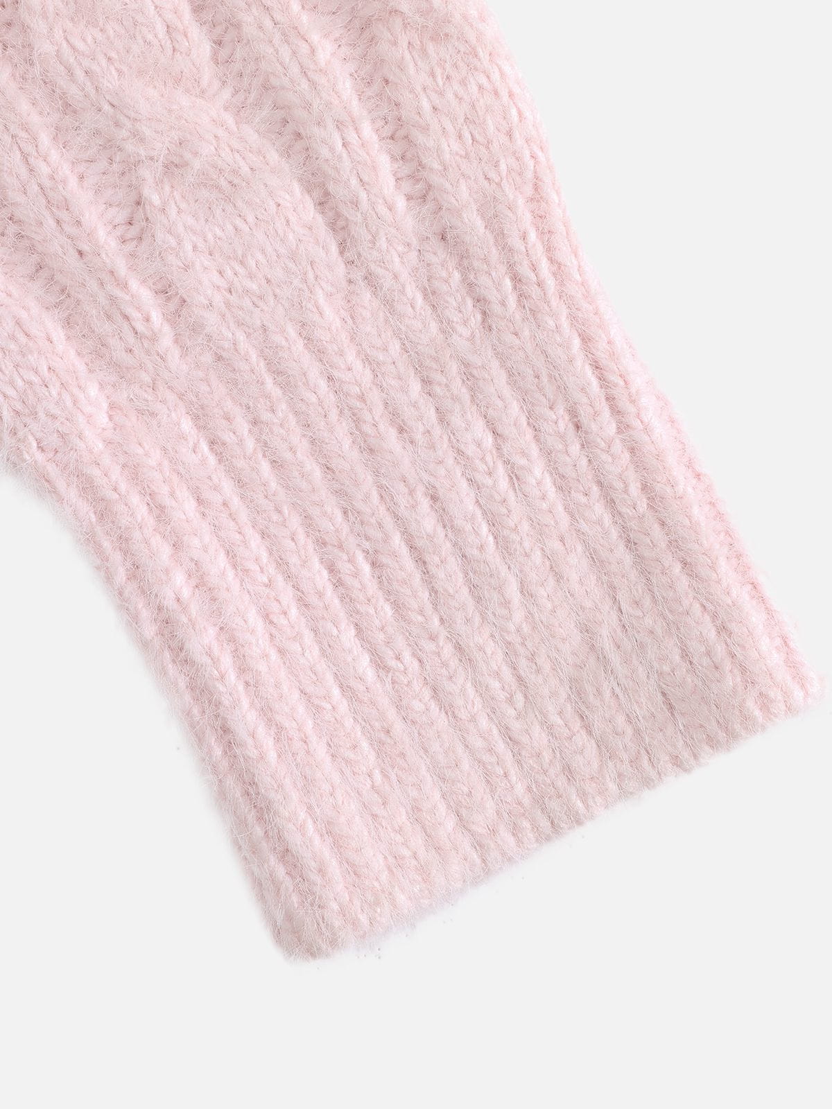 Cable Knit Off-The-Shoulder Sweater Pink - Aelfric Eden