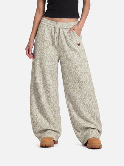Leopard Texture Sweatpants Apricot - Aelfric Eden
