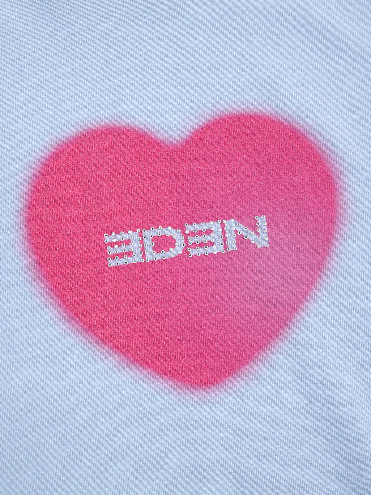 Heart Rhinestone Baby Tee Blue - Aelfric Eden