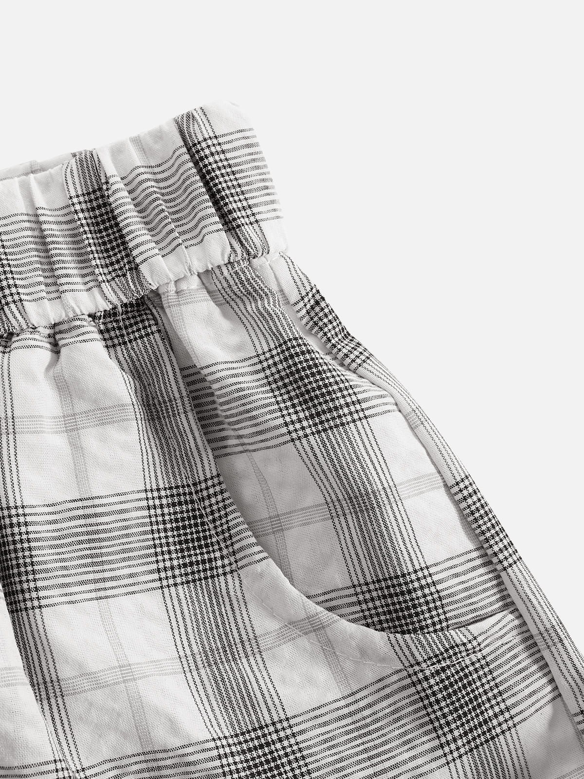 Plaid Button Fly Pants White - Aelfric Eden