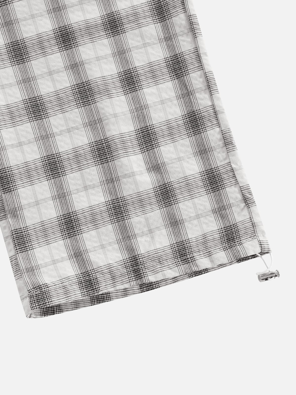 Plaid Button Fly Pants White - Aelfric Eden