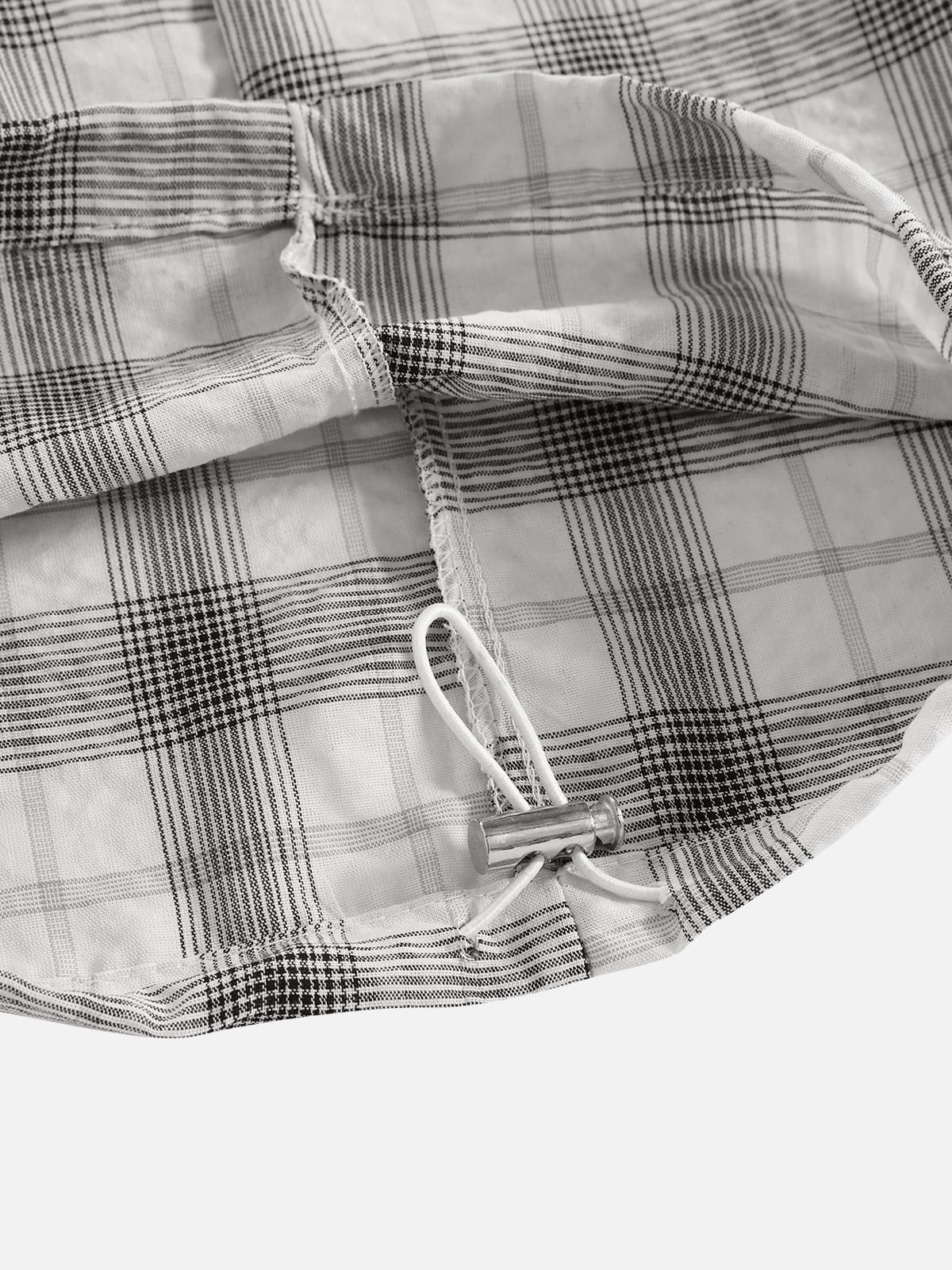 Plaid Button Fly Pants White - Aelfric Eden