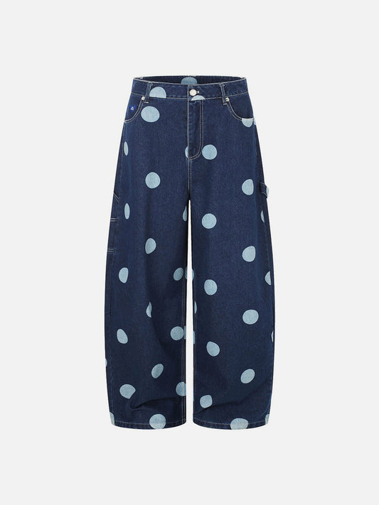 Polka Dot Baggy Jeans Blue - Aelfric Eden
