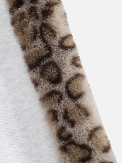 Leopard Print Faux Fur Sets Grey - Aelfric Eden