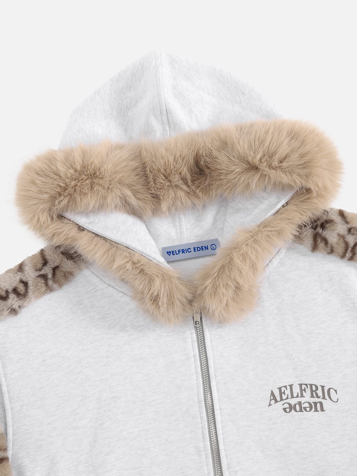 Leopard Print Faux Fur Sets Grey - Aelfric Eden