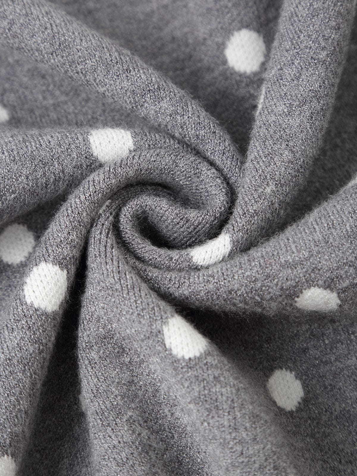 Polka Dot Knit Hoodie Sets Grey - Aelfric Eden