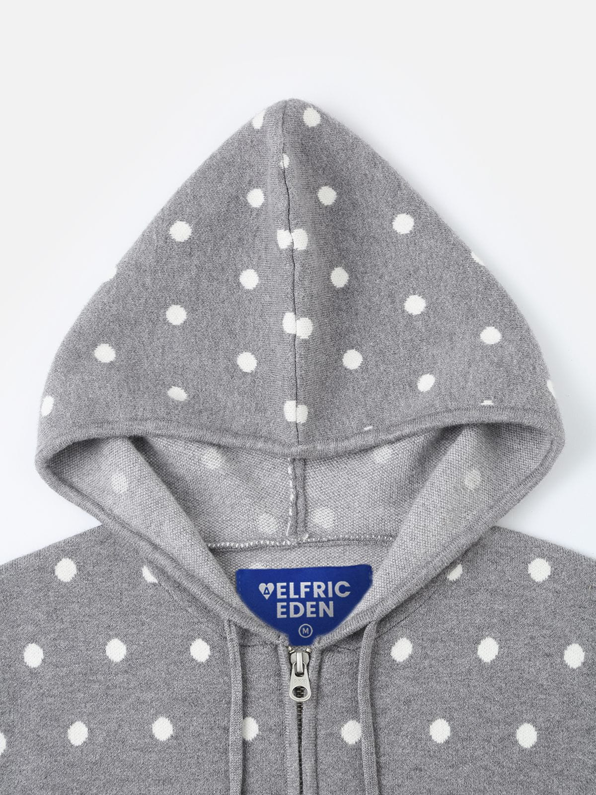 Polka Dot Knit Hoodie Sets Grey - Aelfric Eden