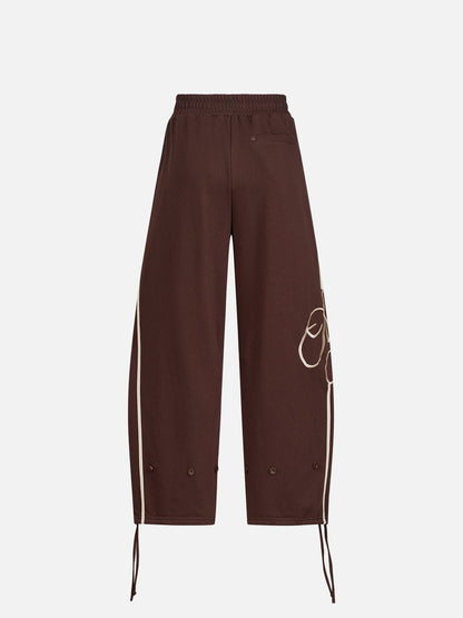 [Pre-Order] Boxy Striped Embroidery Sets Brown - Aelfric Eden