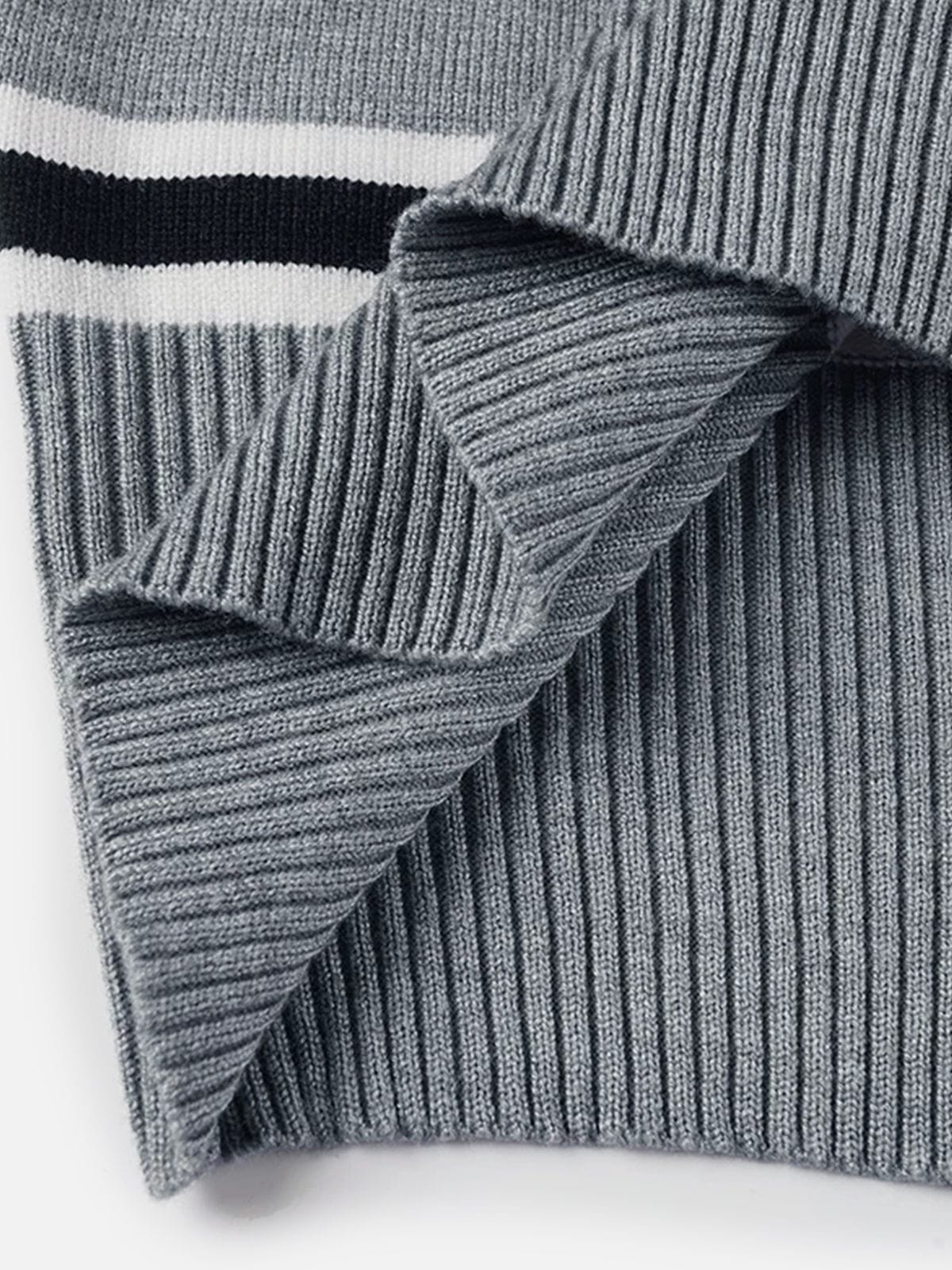 Striped Off-The-Shoulder Sweater Grey - Aelfric Eden