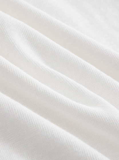 Off-The-Shoulder Script Long Sleeve Tee White - Aelfric Eden