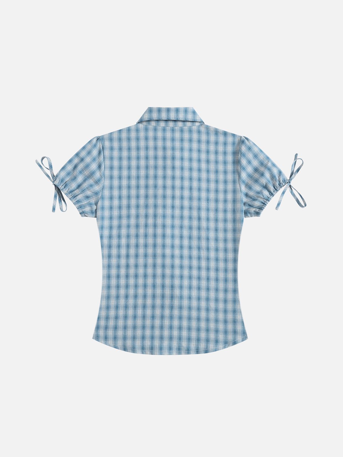 Plaid Dog Short Sleeve Shirt Light Blue - Aelfric Eden
