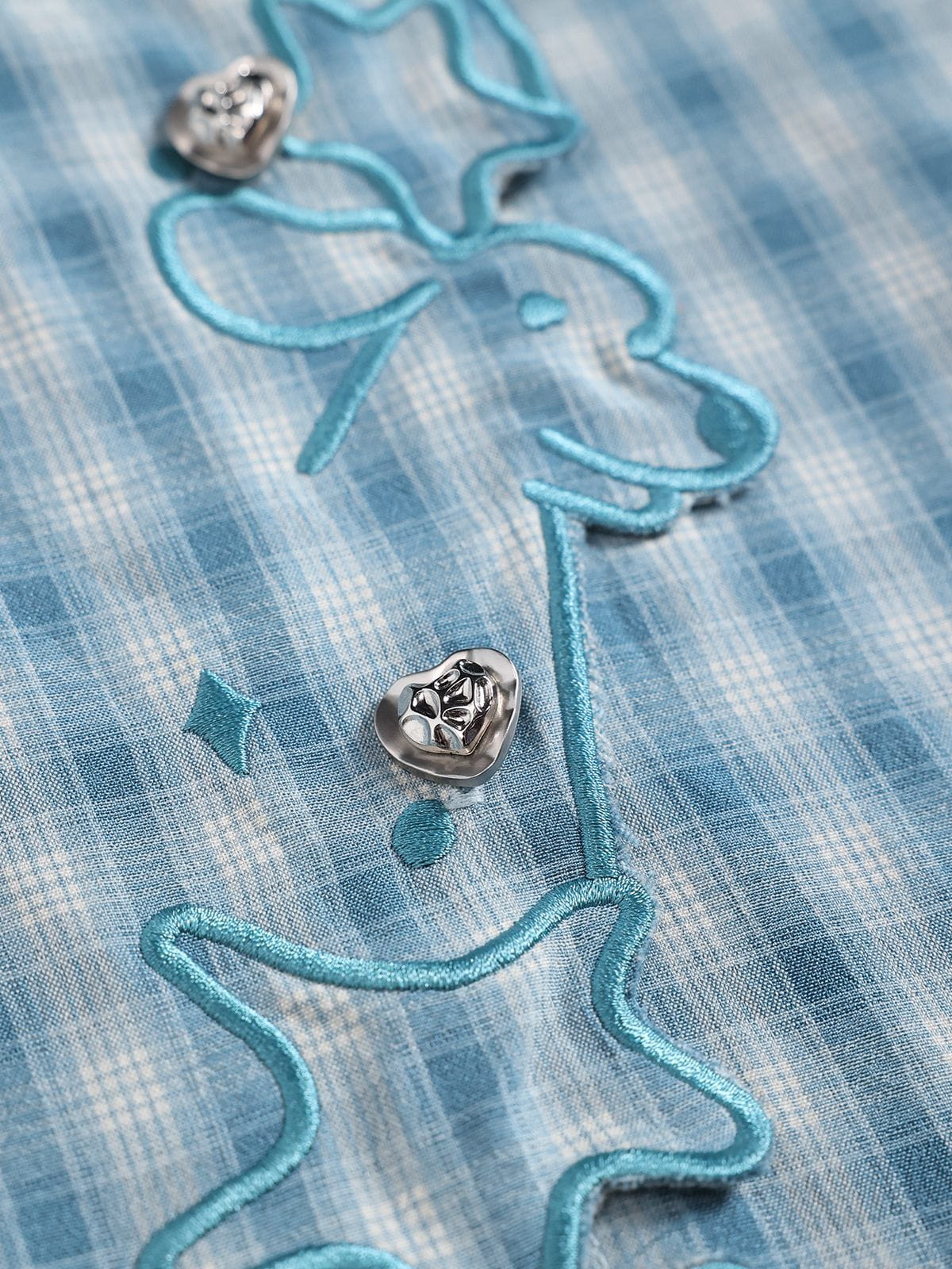 Plaid Dog Short Sleeve Shirt Light Blue - Aelfric Eden