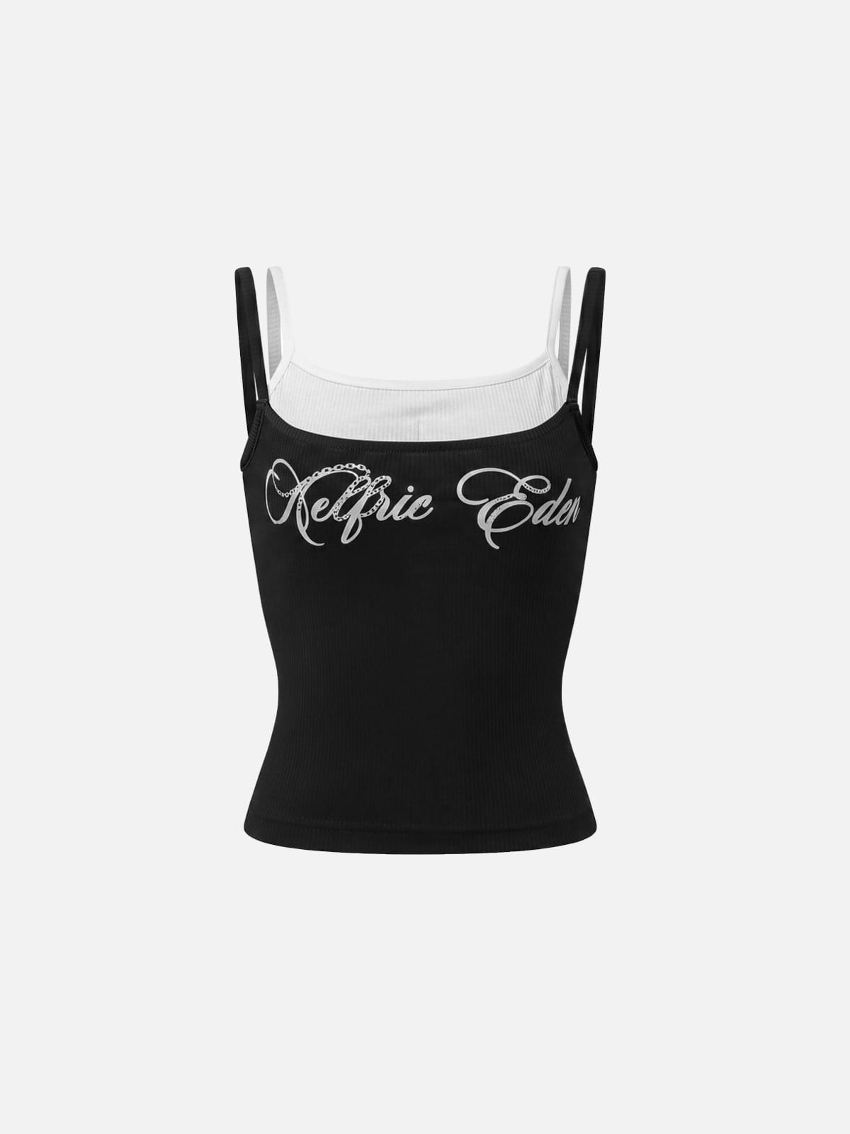 Contrast Layered Padded Cami Top Black - Aelfric Eden