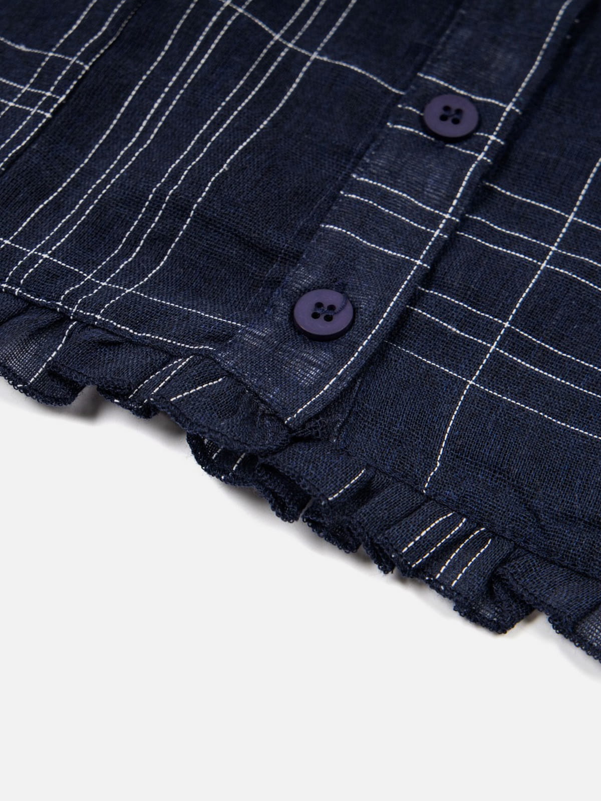Plaid Off-The-Shoulder Tube Top Dark Blue - Aelfric Eden