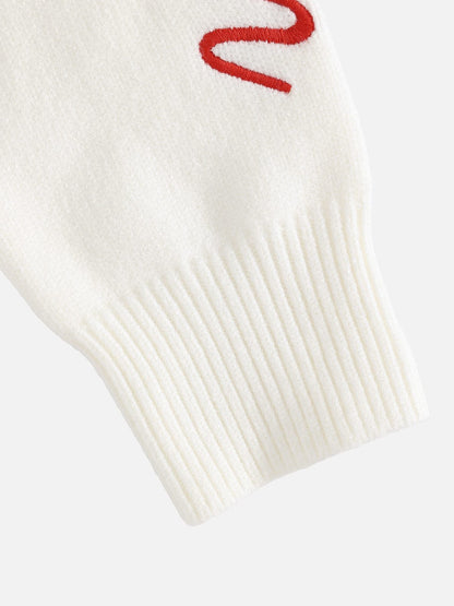 Script Embroidery Sweater White - Aelfric Eden