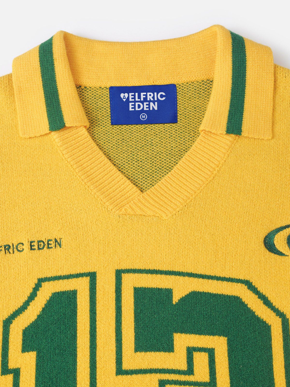 Number Graphic Polo Sweater Yellow - Aelfric Eden