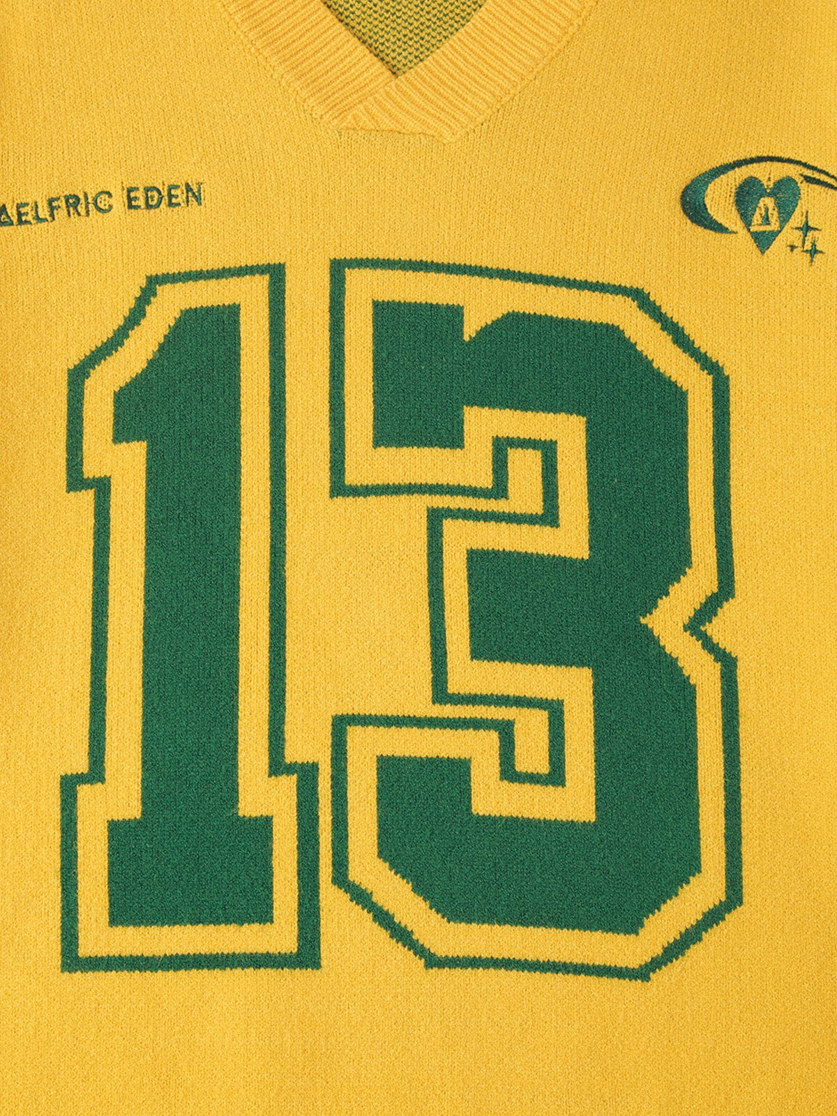 Number Graphic Polo Sweater Yellow - Aelfric Eden