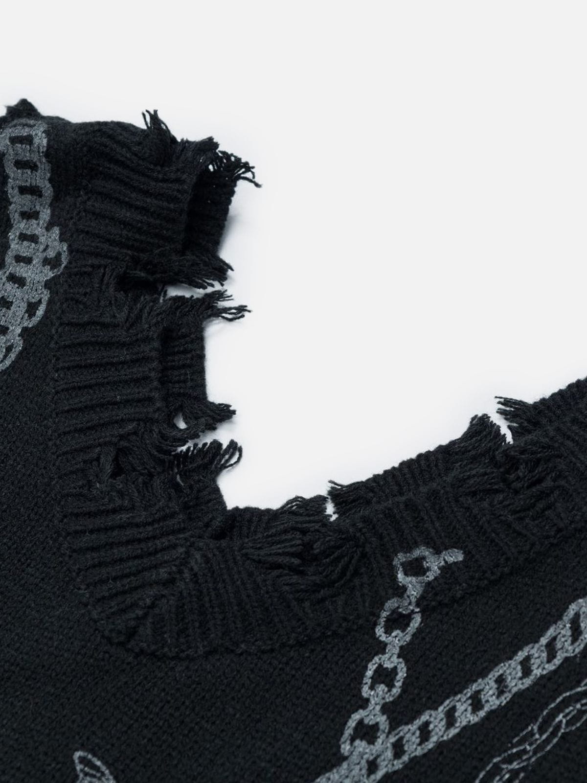 Distressed Sweater Black - Aelfric Eden